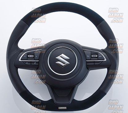 TRUST GReddy Steering Wheel All Leather Silver Stitch - Swift